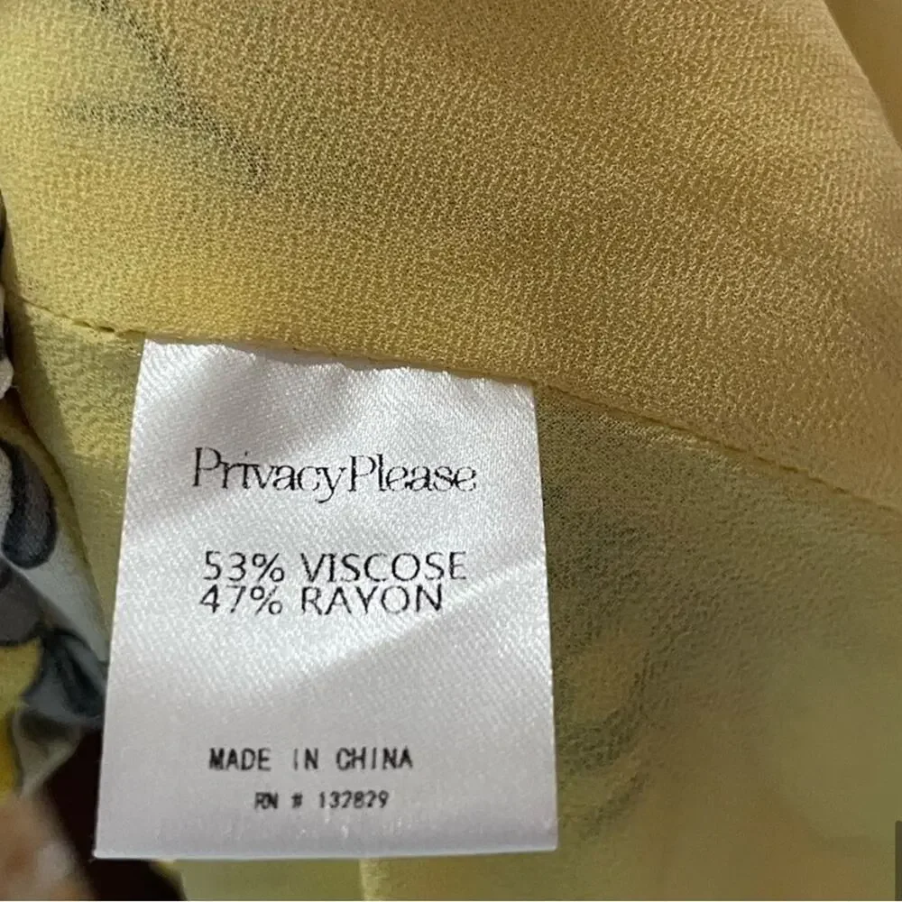 Revolve Privacy Please Yellow Floral Wrap Midi Dress - Picture 7 of 7